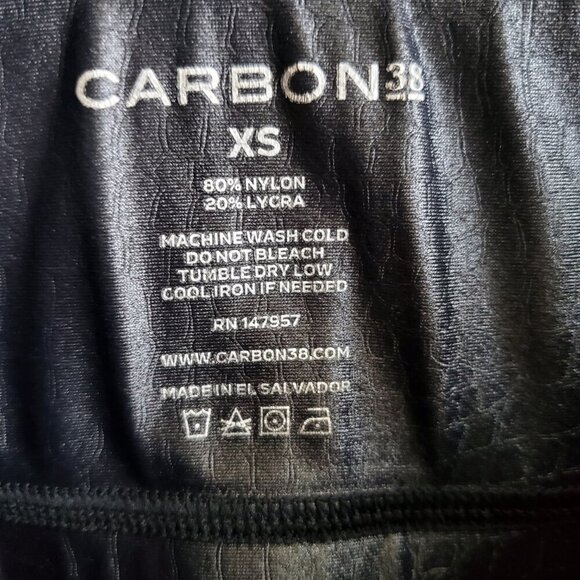 Carbon38 High Rise 7/8 Legging in Black Croc Takara Shine Cyberpunk Size XS - Picture 11 of 15